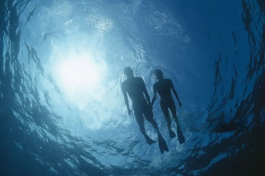 2 people snorkling