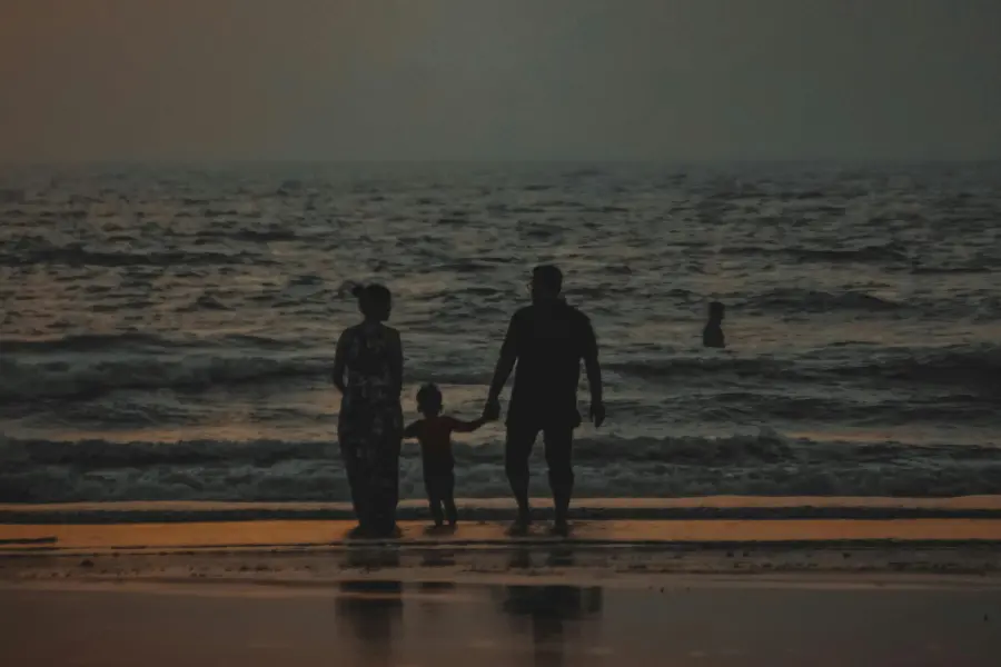 A family at the beach