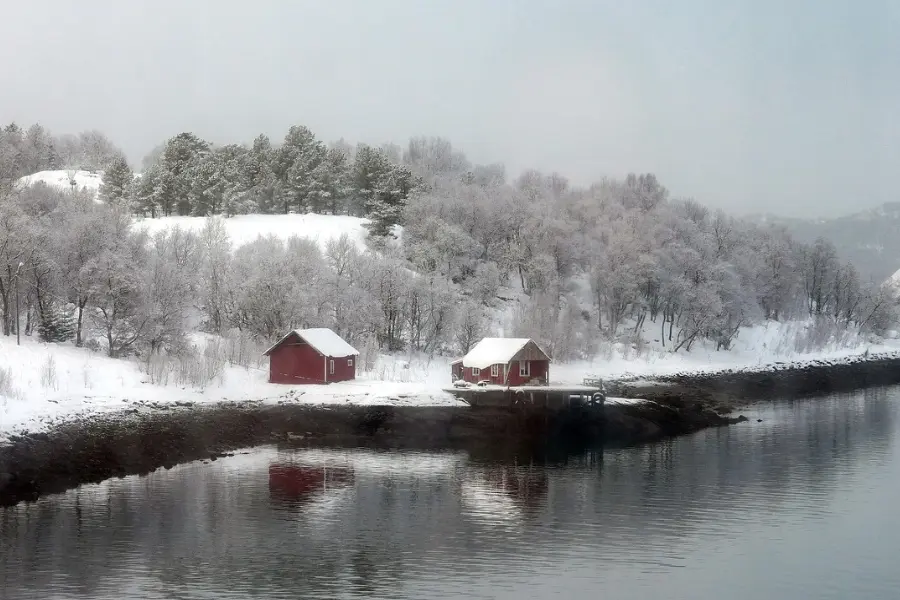 View of Fjords in winter