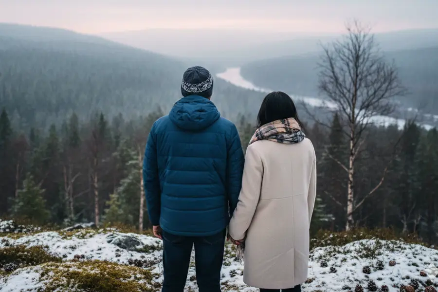 a couple standing together