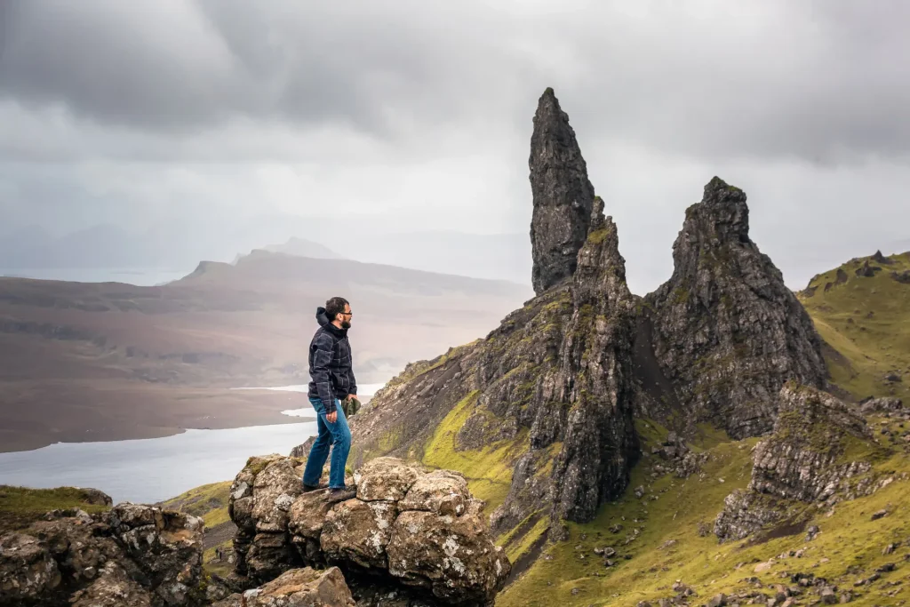 View of a man looking into the horizon.