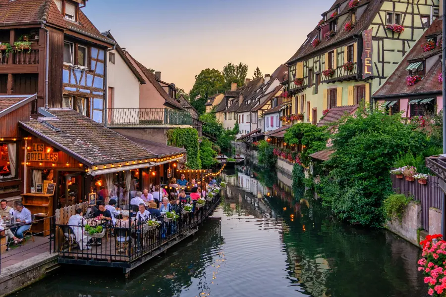 View of a scenic town in France.