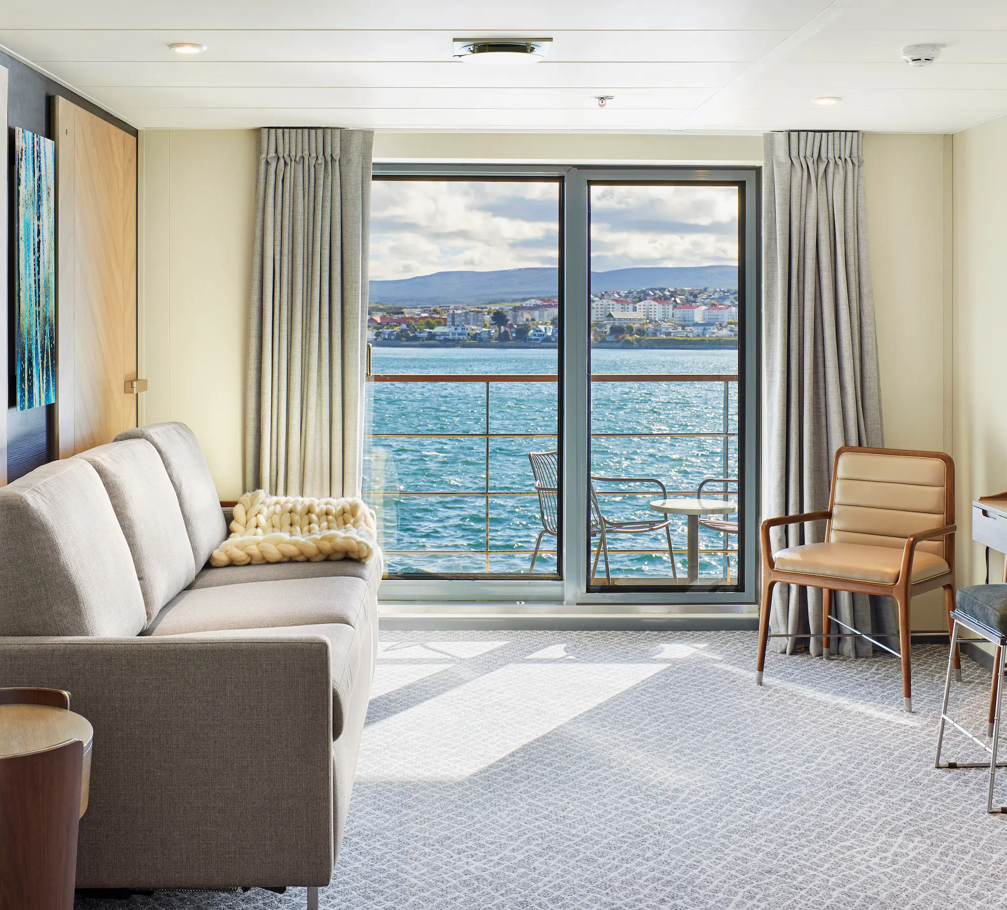 Sitting area inside the cabin